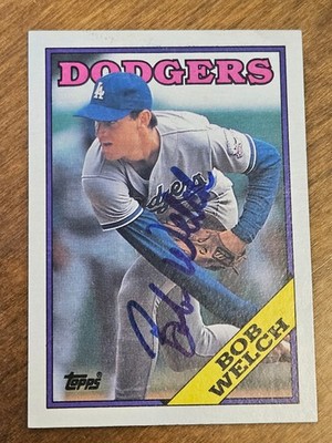 1988 Topps BOB WELCH Dodgers In-Person Signed AUTO Autographed