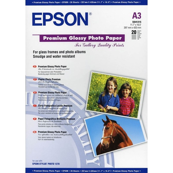 Epson Fotopapier S041315 DIN A3 GläNzend 255 G/Qm 20 Blatt-image