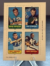 Bob Griese / Jim Lemoine / Walt Sweeney / Dave Grayson 1969 Topps 4-in-1