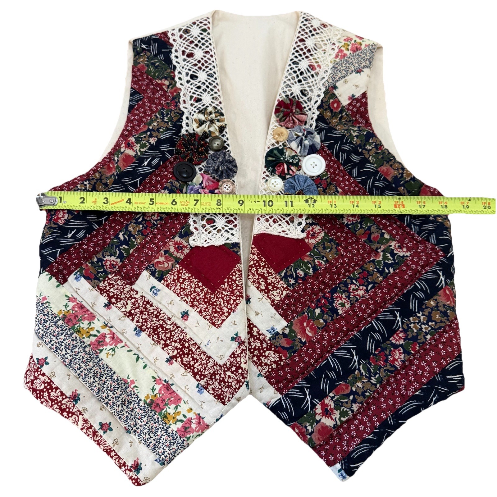 Vintage Handmade Patchwork Quilt Square Granny Gr… - image 3