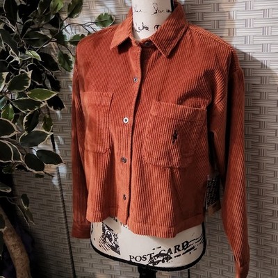 Vans Corduroy Orange Cropped Jacket XS