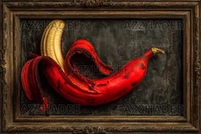 Banana Digital Image AI Artwork Vintage Style Frame | High Resolution Download