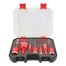 Diamond Coated Brazed Saw Set 12 Pieces Coarse Grit Steel with Storage Box