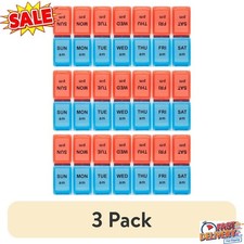 3 Pack Weekly AM PM Pill Planner Removable Compartments Travel Friendly Easy Use