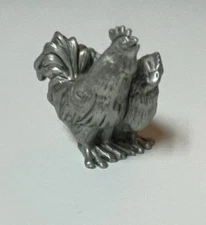 Hudson Pewter Noah's Ark Collection CHICKEN pair rooster hen bird retired BONUS
