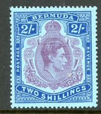 Bermuda 1942 KGVI 2 Shilling Ultra & Dull Violet Scott #123b Mint R39