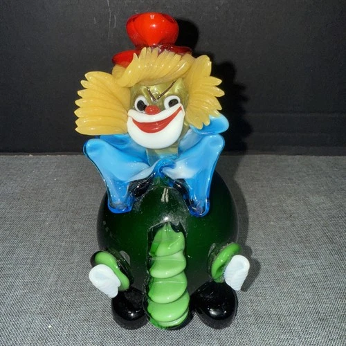 Murano Glass Clown Figurine La Serenissima Italy Hand Blown Art Glass