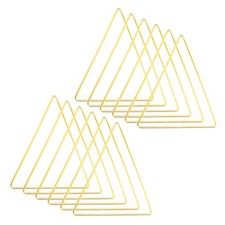 6 Inch Triangle Dream Catcher Rings, 12 Pcs Wreath Floral Hoops, Gold Tone