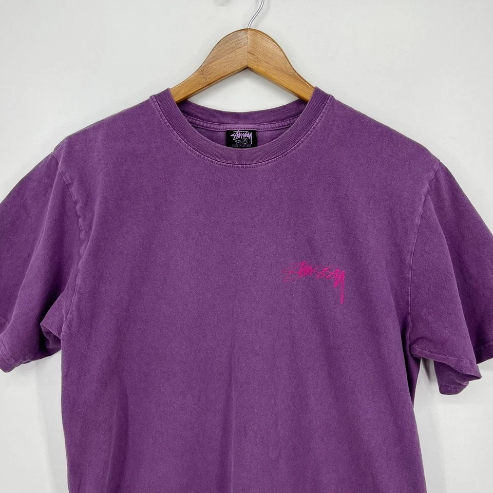 Camiseta Stussy Sphinx Pig Para Hombre Talla M Púrpura Manga Corta Cuello Redondo Logo Algodón Foto 3 de 4