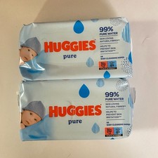 Huggies Wipes with 99 Pure Water Unscented 56 x2 112 total Wipes Brand New
