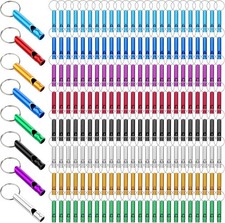 200Pcs Emergency Whistles with Keychains Aluminum Extra Loud Survival Whistle