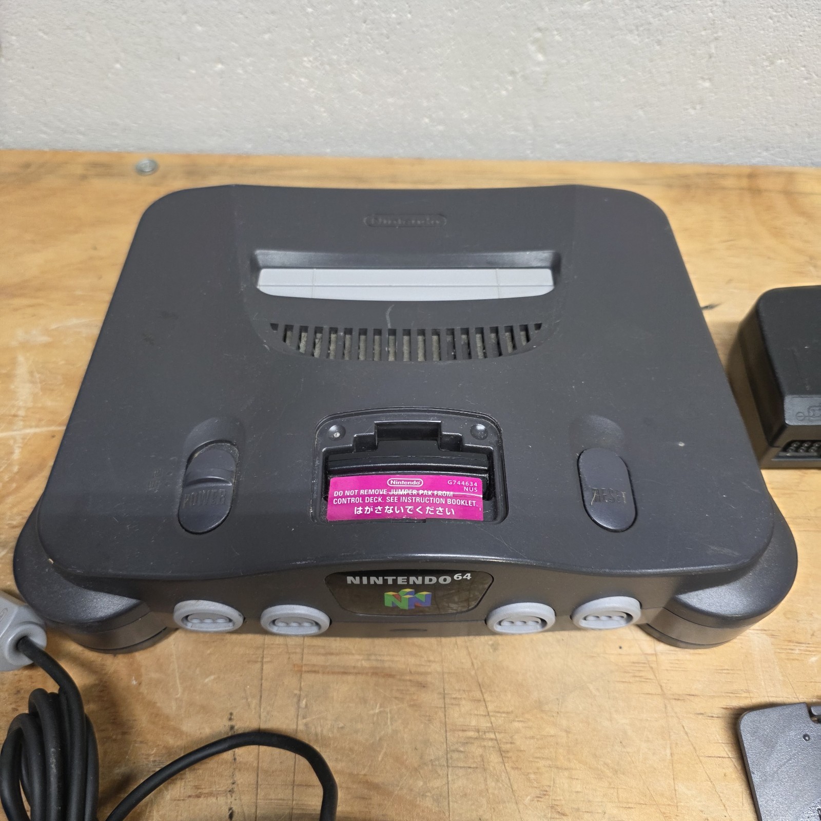 Nintendo 64 N64 USA Control Deck Console OEM Controller, Cables, And Memory Card