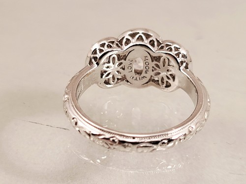 TACORI BEAUTIFUL 3 OVAL CUT HALO STERLING SILVER CZ BAND RING SZ 9 - Picture 5 of 6