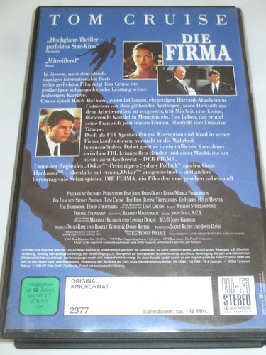 CIC Video 2377 - Die Firma - VHS/Thriller/Tom Cruise/Ed Harris/Holly Hunter/'93 - Imagen 2 de 2