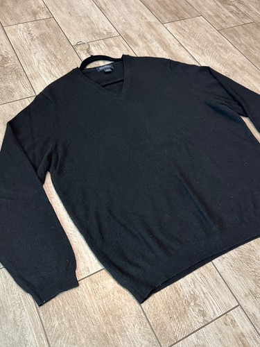 Brooks Brothers V Neck XL Black Sweater Mens 100% Pure Cashmere $298 Retail - Picture 2 of 9