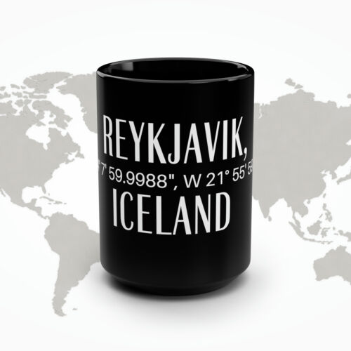 Reykjavik Islandbecher Kaffee Latte isländisches Souvenir 15oz glänzend modern NEU - Bild 2 von 5