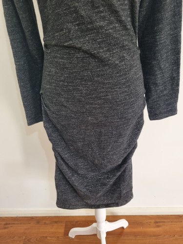 COUNTRY ROAD size M grey wool blend round neck long sleeve body con jersey dress - Picture 3 of 7