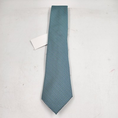 Perry Ellis Gaines Mini-Print Tie Men's One Size Green Keeper Loop~