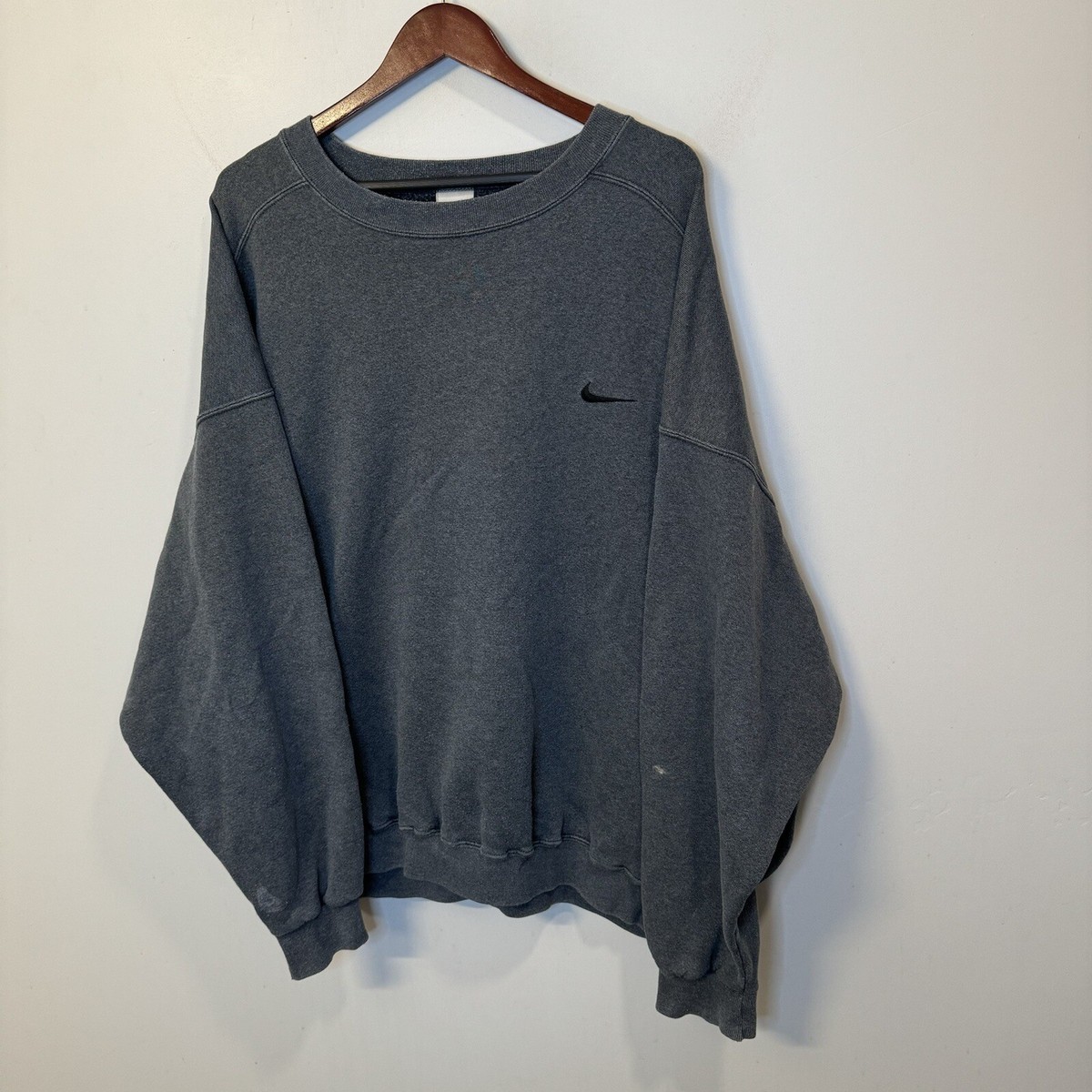 nike mini swoosh oversized sweatshirt grey