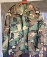 US Army M65 Woodland Camo Field Jacket Coat Cold Weather Small Short