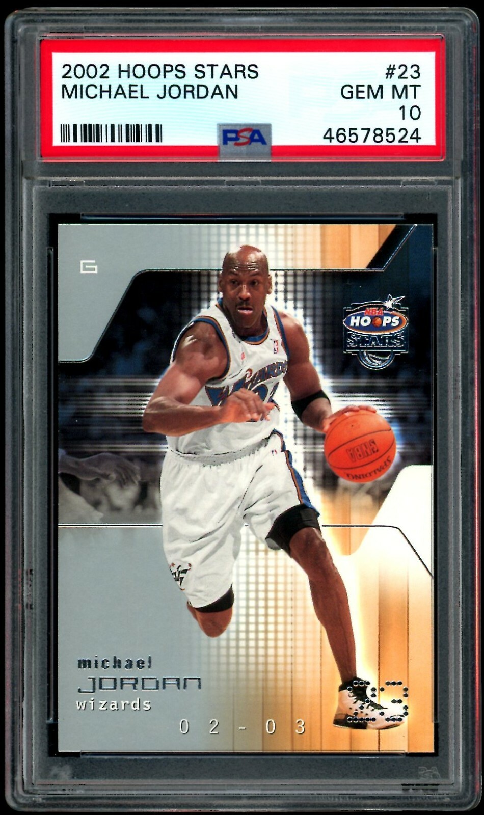 Michael Jordan 2002 Skybox NBA Hoops Stars # 23 PSA 10 GEM MINT