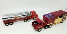 Vintage Buddy L Texaco Tanker Semi Truck Trailer Horse Trailer