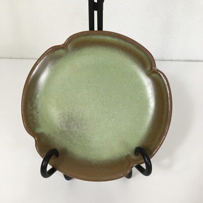 Frankoma 5E 5.75'' Saucer For Flat Cup Plainsman Green Brown Vintage Art Pottery
