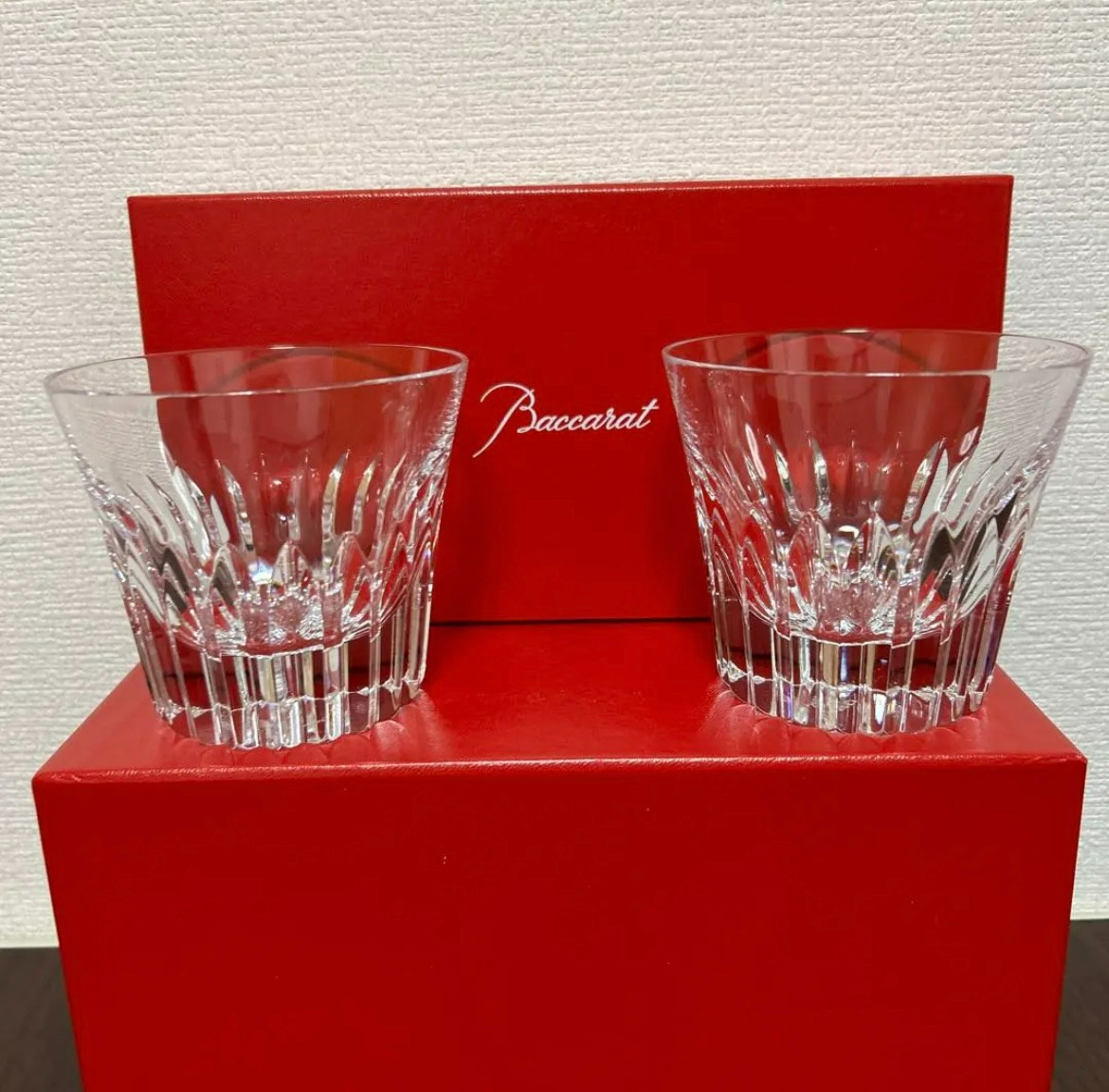 Baccarat Crysta Year Tumbler 2022 Crystal Rock Glass Set of 2 with Box pair