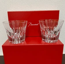 Baccarat Crysta Year Tumbler 2022 Crystal Rock Glass Set of 2 with Box pair