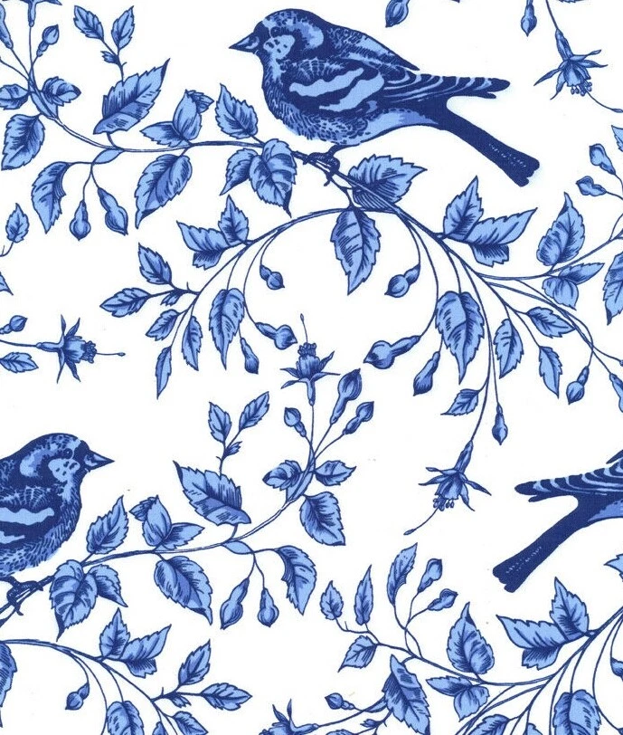 New! Blue and white 100% Cotton Quilting Fabric 5 METRE PIECE. Melb ship - image 2 of 4