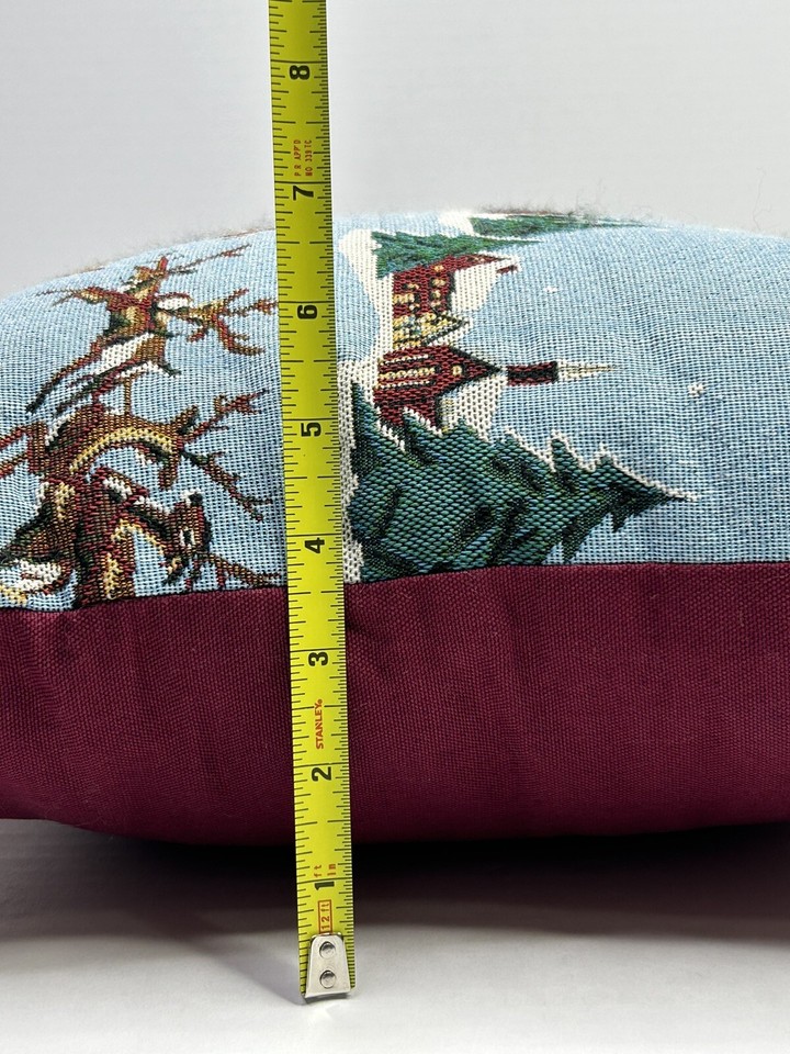 Santa Claus On Sleigh Tapestry Throw Pillow Christmas Holiday Decor