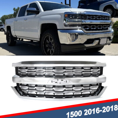 Chrome Front Bumper Grille Assembly Fit Chevrolet Silverado 1500 LTZ 2016-2018