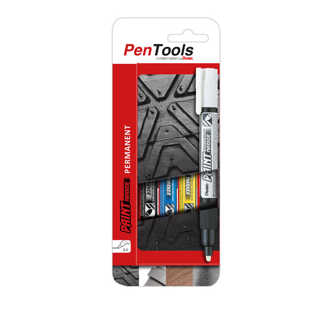 Pentel Arts Permanent Paint Markers, 4.0mm Bullet Tip, Mixed Colours MMP20 (4Pk)