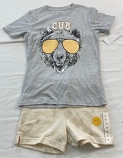 boys outfit size medium shorts and short sleeve shirt printed cotton
