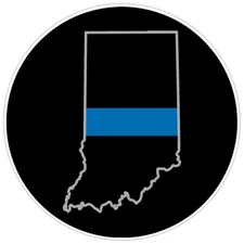 Law Enforcement Thin Blue Line Indiana State Bumper Sticker Military Decal 5"