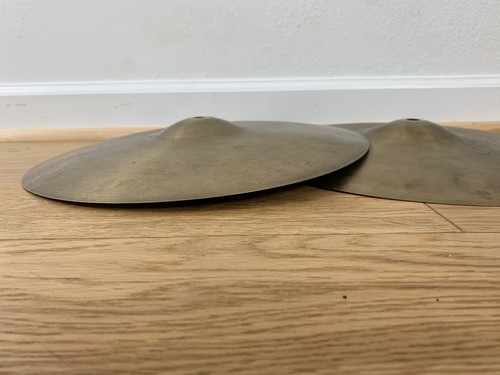 A. AVEDIS ZILDJIAN 14" HI-HATS Cymbals Pair Thin Light 1960s Vtg 798 780 Grams - Picture 2 of 9