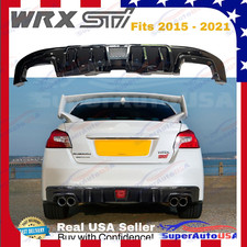 For 2015-2021 Subaru Wrx Sti Gloss Black Rear Bumper Lip Spoiler Diffuser