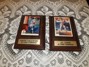 St. Louis Cardinals Mark McGwire & JD Drew Baseball Card Plaque Holder Pair