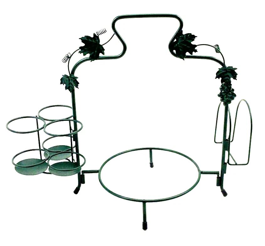 Plato Buffet o Carrito para Pasteles con Utensilios y Servilletero Motivo Vid Verde Foto 4 de 4