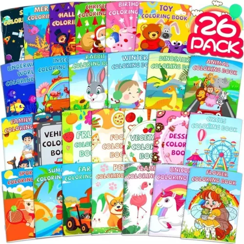 26Pack Coloring Books for Kids Ages 2-4-6-8-12 Small Bulk Coloring Books for Kid