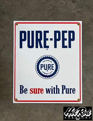 #ad PURE PEP Gasoline Porcelain Sign $65.00
