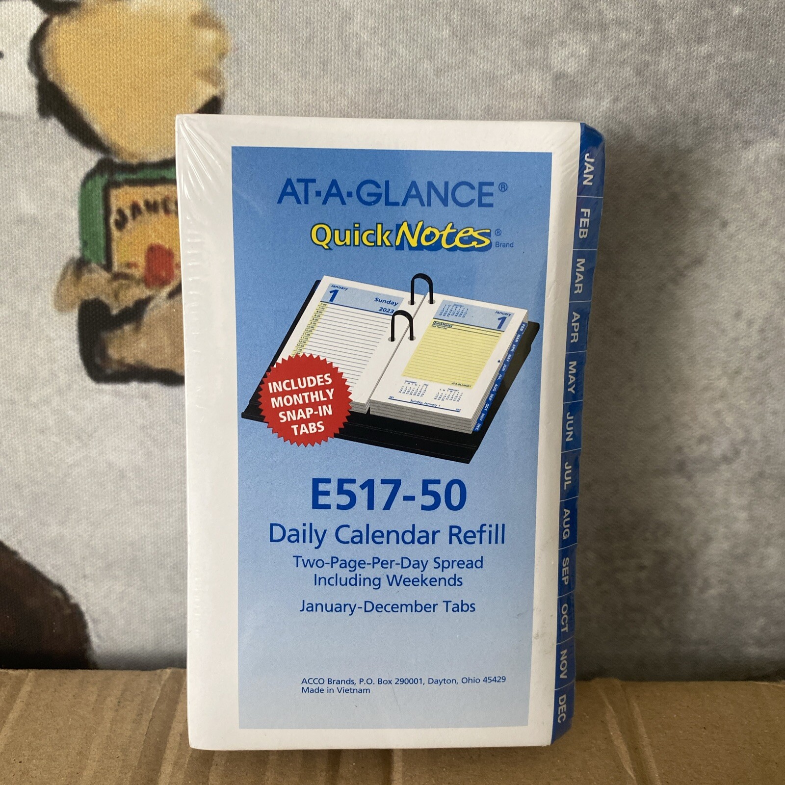 AT-A-GLANCE 2024 Daily Desk Calendar Refill,  Standard, Loose-Leaf,