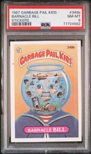 1987 Topps 9th Series Garbage Pail Kids #349b Barnacle Bill PINK DOT ERROR PSA 8