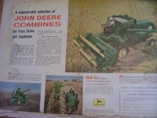 VINTAGE  JOHN DEERE ADVERTISING SHEET -# 40  42  45 COMBINES -1961