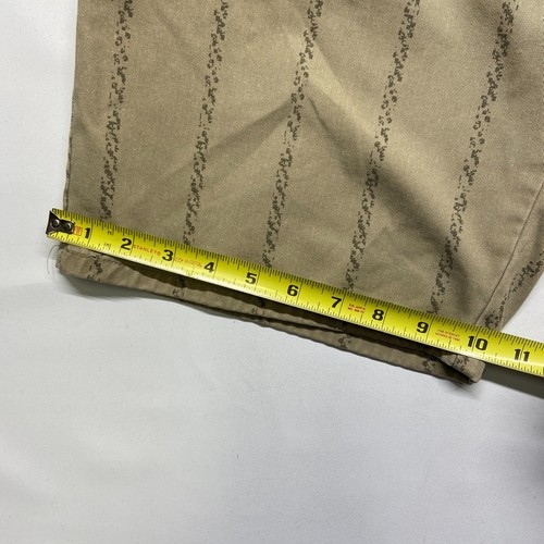 Volcom Chino Shorts Mens 36 Olive Green Striped Slash Pockets Flat Front Zip Fly - Picture 6 of 13