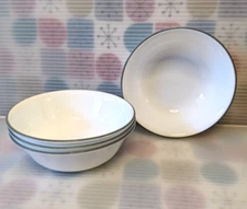 Corelle Corning Mystic Gray Vitrelle 6.25" Soup/Cereal Bowl Set of 4 Grey Rim