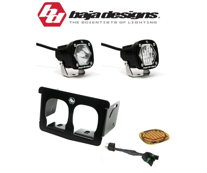 Baja Designs Dual S1 Headlight Kit Spot/Wide For 04-24 Suzuki DRZ400/S/SM DR650