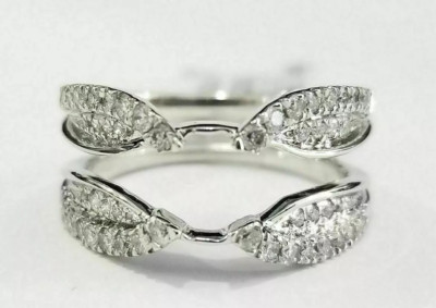 1.50 CT Solitaire Enhancer Natural Moissanite Ring Guard in 925 Sterling Silver