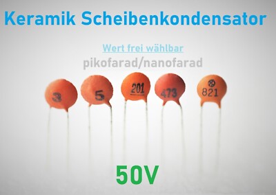 Keramik Kondensator KerKo 3pF - 100nF 50V Scheiben Disk Capacitor keramisch