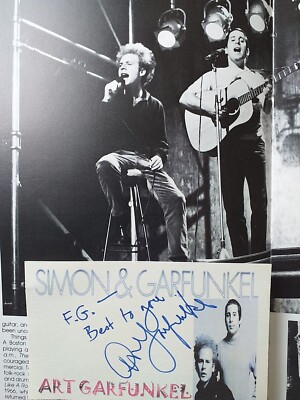 ART GARFUNKEL Genuine signed page SUPERB nice clear bold ink